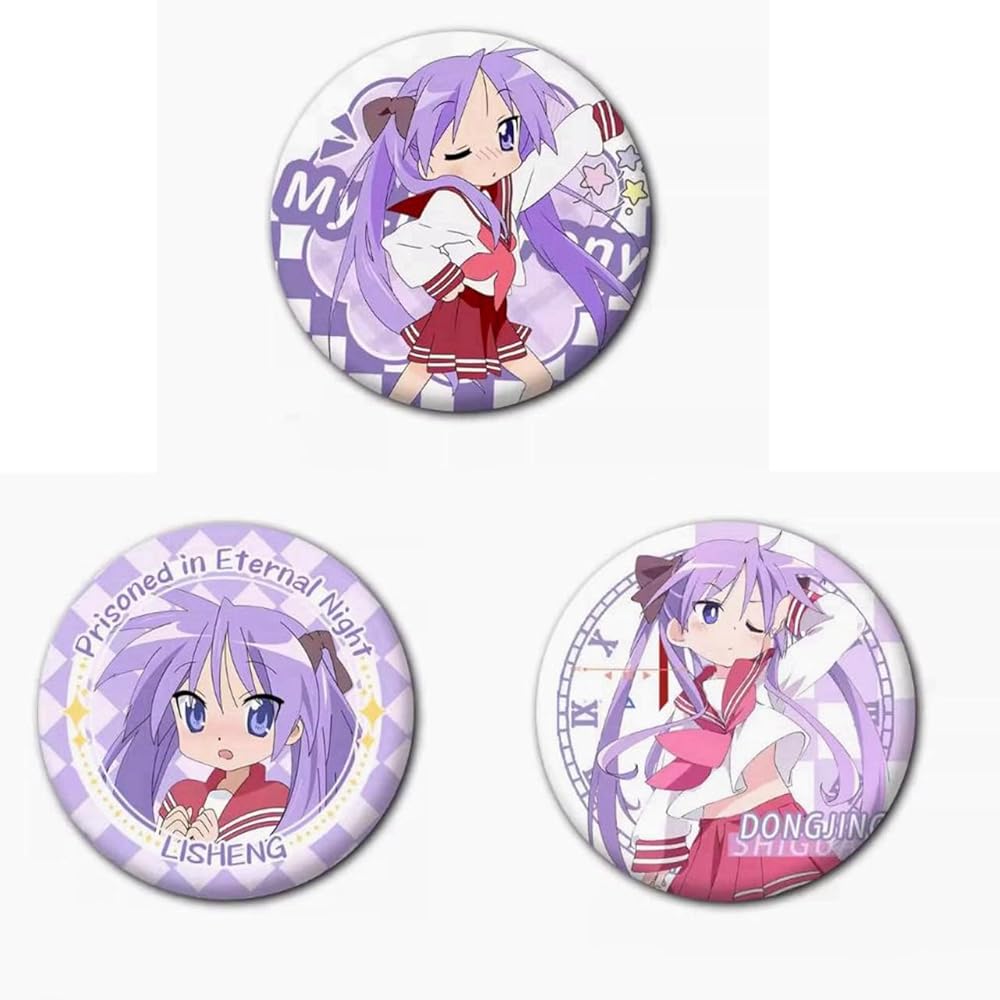 泉こなた缶バッジ 3点 セット 美水かがみ先生描き下ろし Amazon.co.jp: