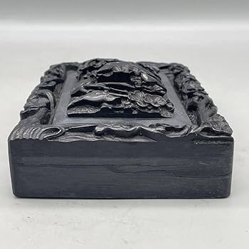 Amazon.co.jp: 書道具 硯 高級 すずり 鳥 梅 桜 松 中国美術 彫刻 骨董