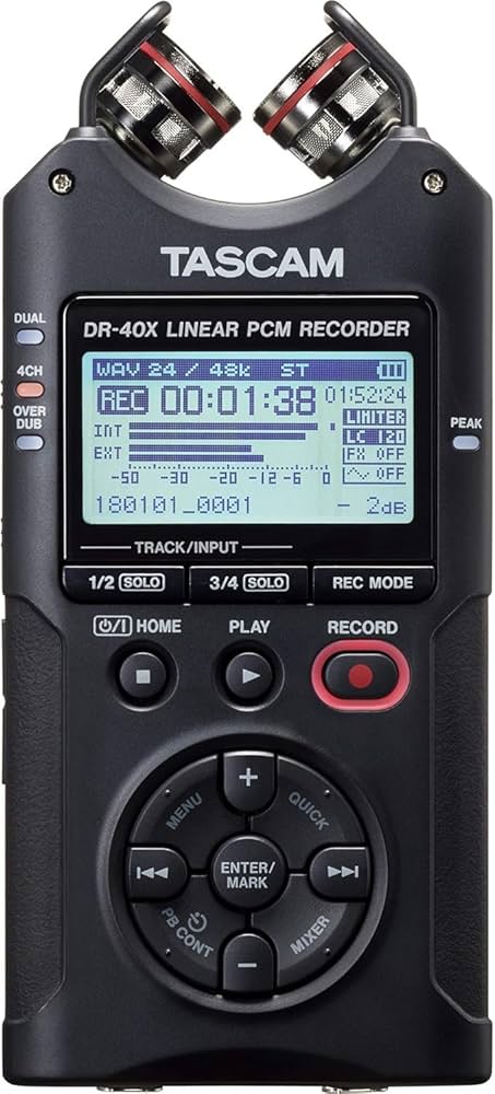 Amazon.com: TASCAM DR-40X 4-Track Portable Handheld Field Recorder