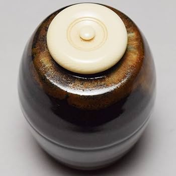 茶道具 平安 万代喜山造 瓢茶入 仕覆付 共箱 V R6451 茶道具