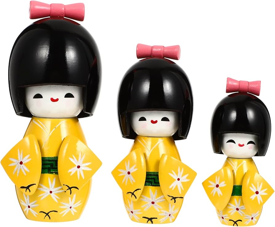 Amazon | VAABKL(みき) 日本人形 着物人形 コケシ人形 桜 こけし 木製