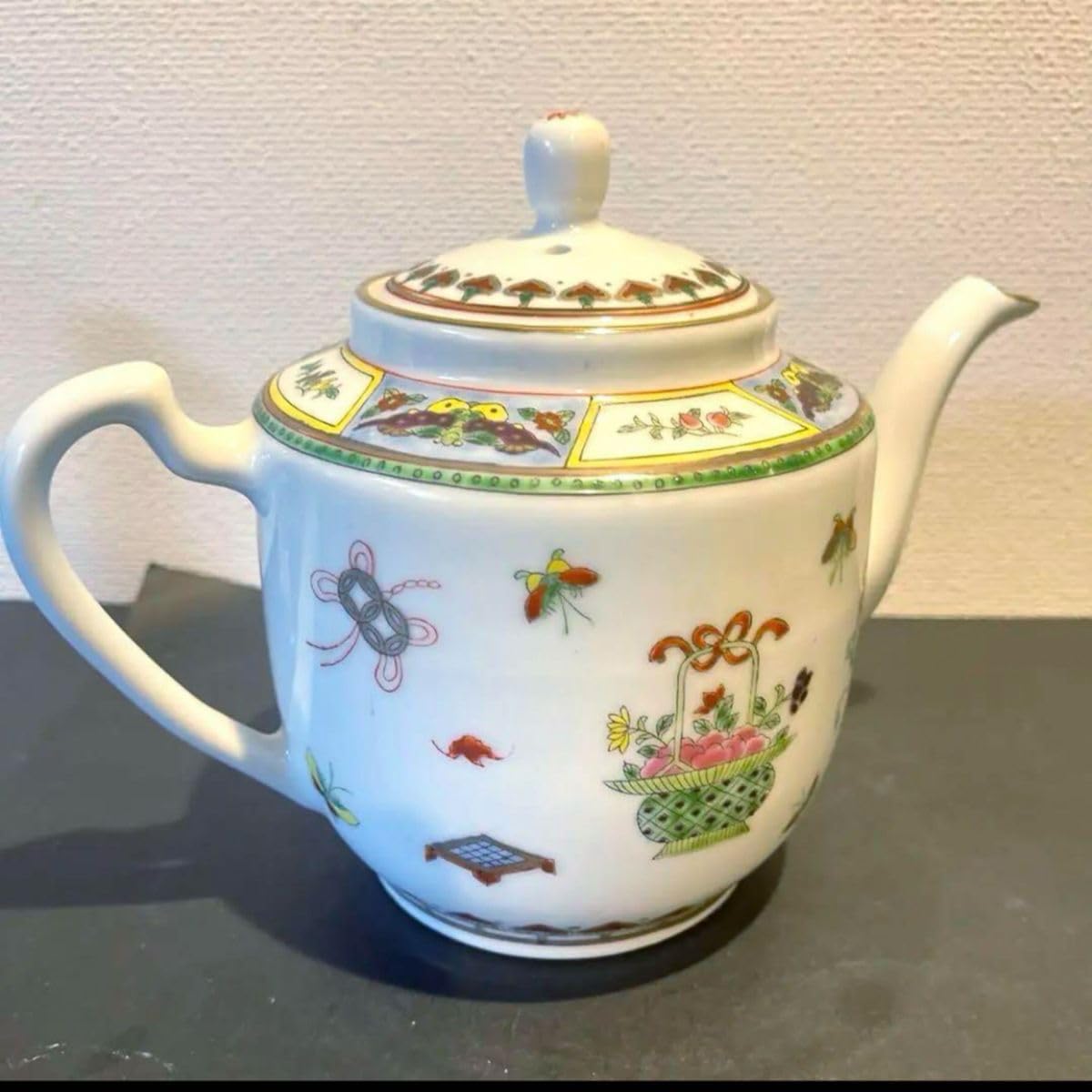 1800 希少 其泉 萌黄金欄手 茶器セット 急須1客 湯呑5客 金彩 1800