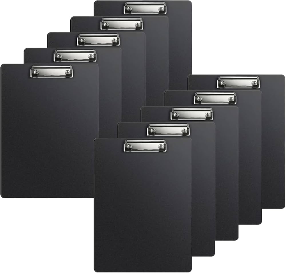 Amazon | クリップボード A4 薄型(1.8mm厚) 【10枚】黒色 21.5mm×31.5