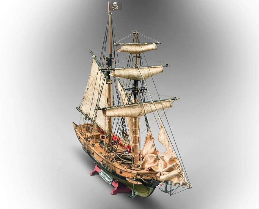 Amazon | 木製帆船模型キット マモリ社 MV82 海賊船 ブラックベアード