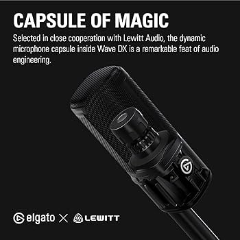 Elgato Wave DX - Dynamic XLR Microphone, Cardioid Pattern, Noise