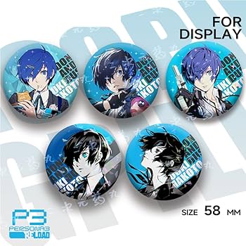 ペルソナQ2 セガコラボカフェ スクエア ホロ 缶バッジ ペルソナ3 主人公
