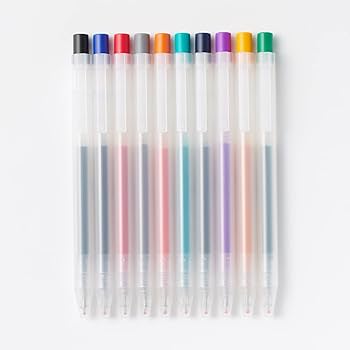 Amazon | 無印良品 さらさら描けるゲルインキボールペン ノック式 10色