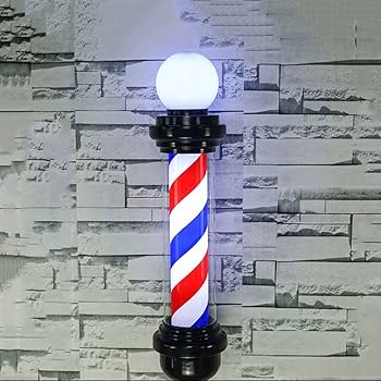 Amazon.co.jp: サインポール 理容 屋外，LEDバーバーポール-レッド