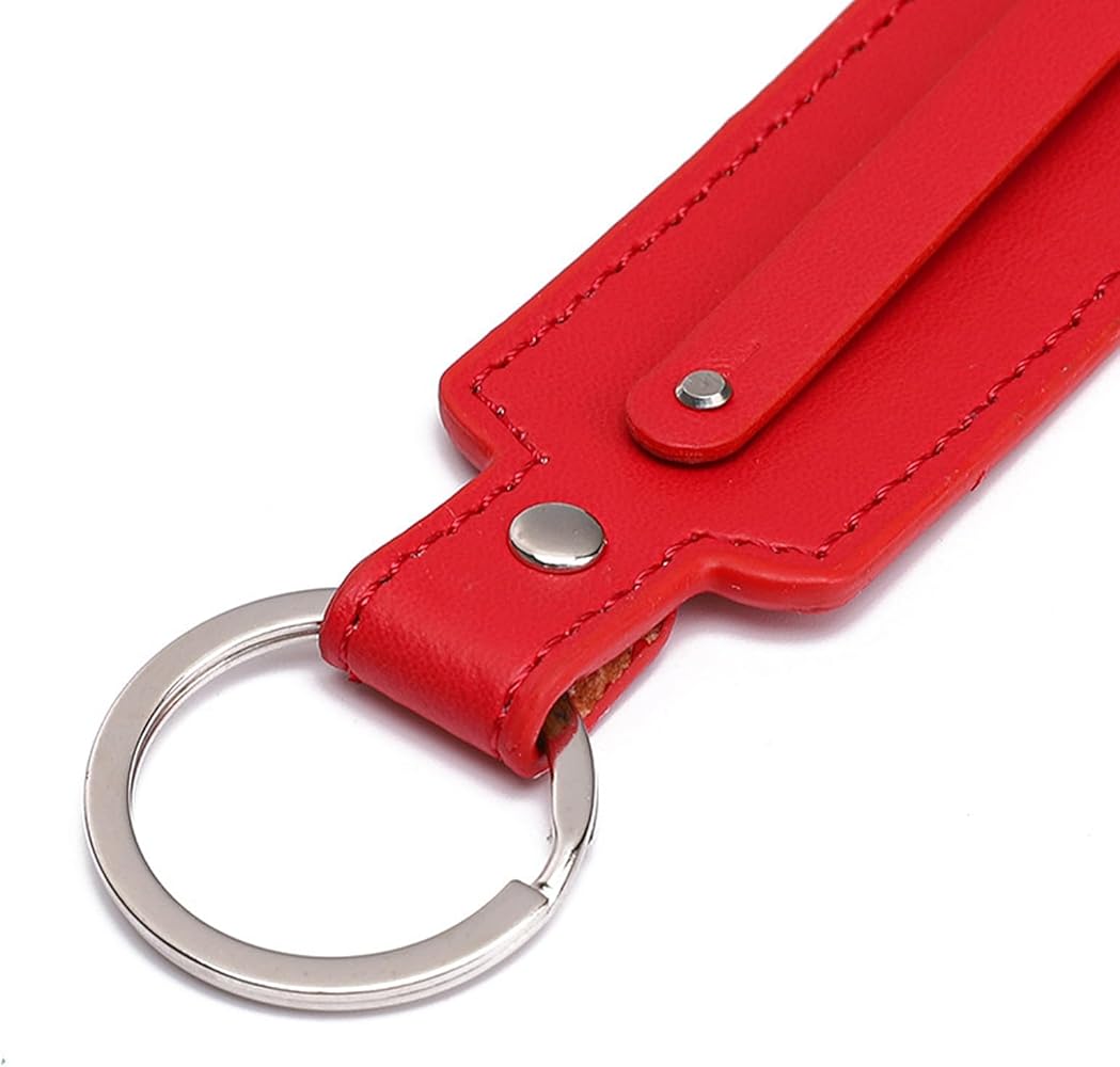 mollensiuer 5Pcs PU Leather Keychain DIY Craft Keychain Blank Key