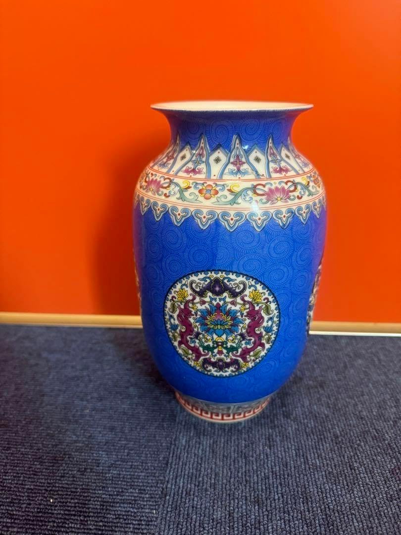 中国清雍正年製銘海水龍紋瓶官窯唐物アンティーク古美術品江戸骨董