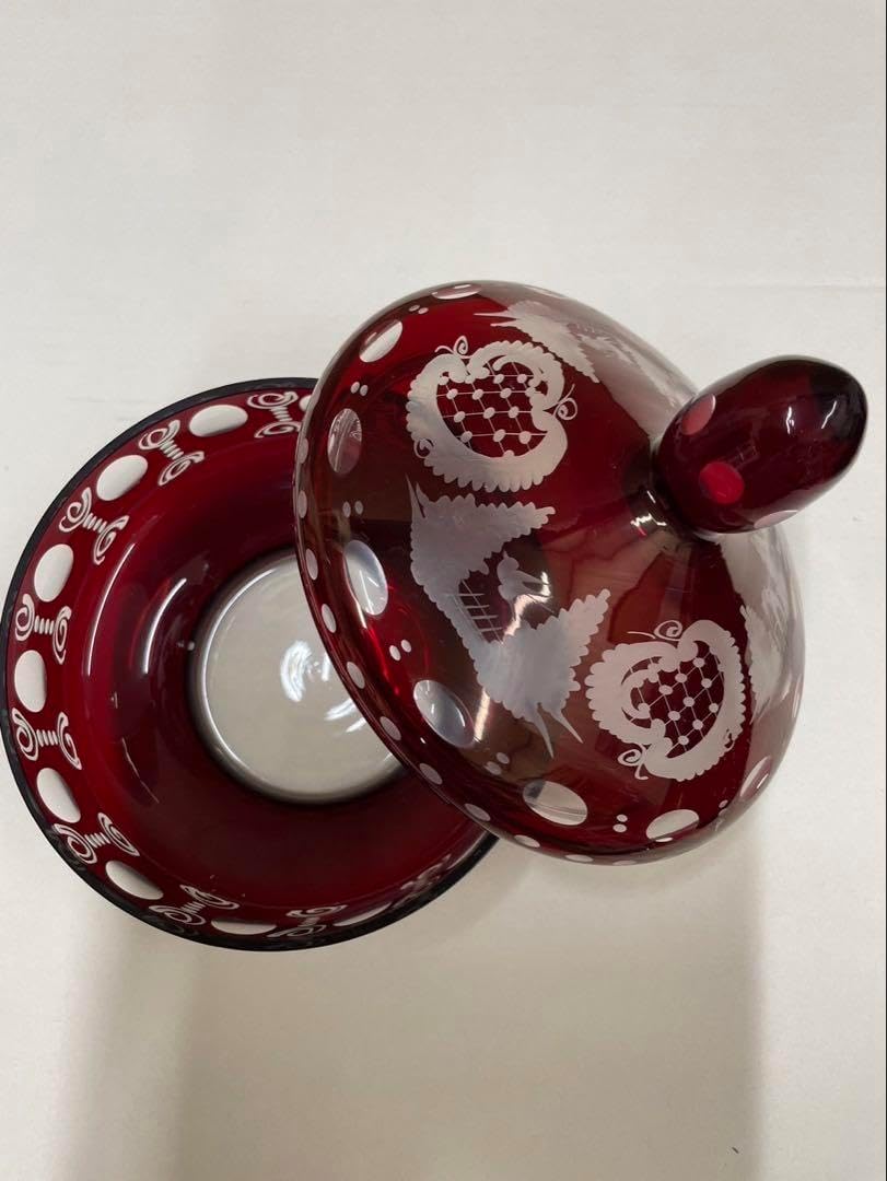 ボヘミアンガラス ボウル キャンディーポット チェコ】bohemian