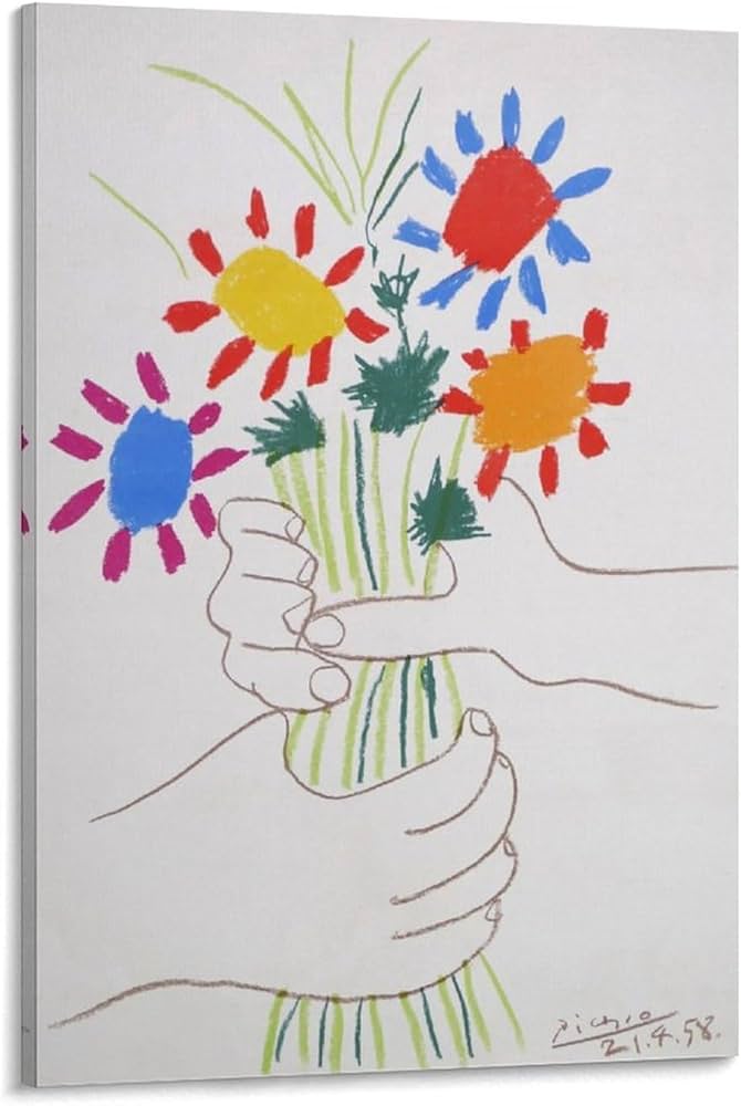 Amazon.co.jp: Pablo Picassoパブロ・ピカソ《 花束を持つ手