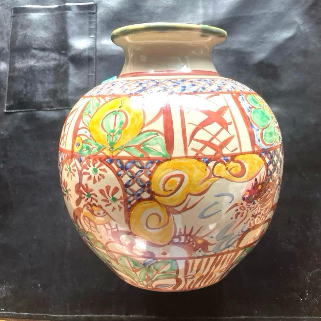 三代仁王窯 作 壺屋焼 琉球赤絵龍文壺（中） 三代仁王窯 作 壺屋