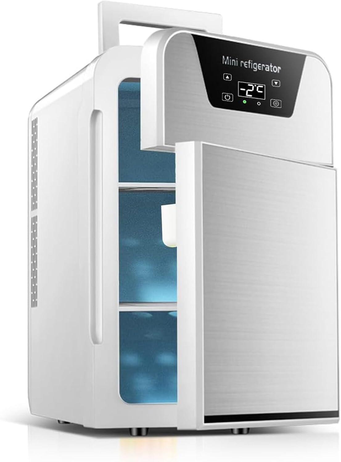 小型冷蔵庫 23L 静音 おしゃれ 省エネ 家庭用 前開き 透明ガラスドア