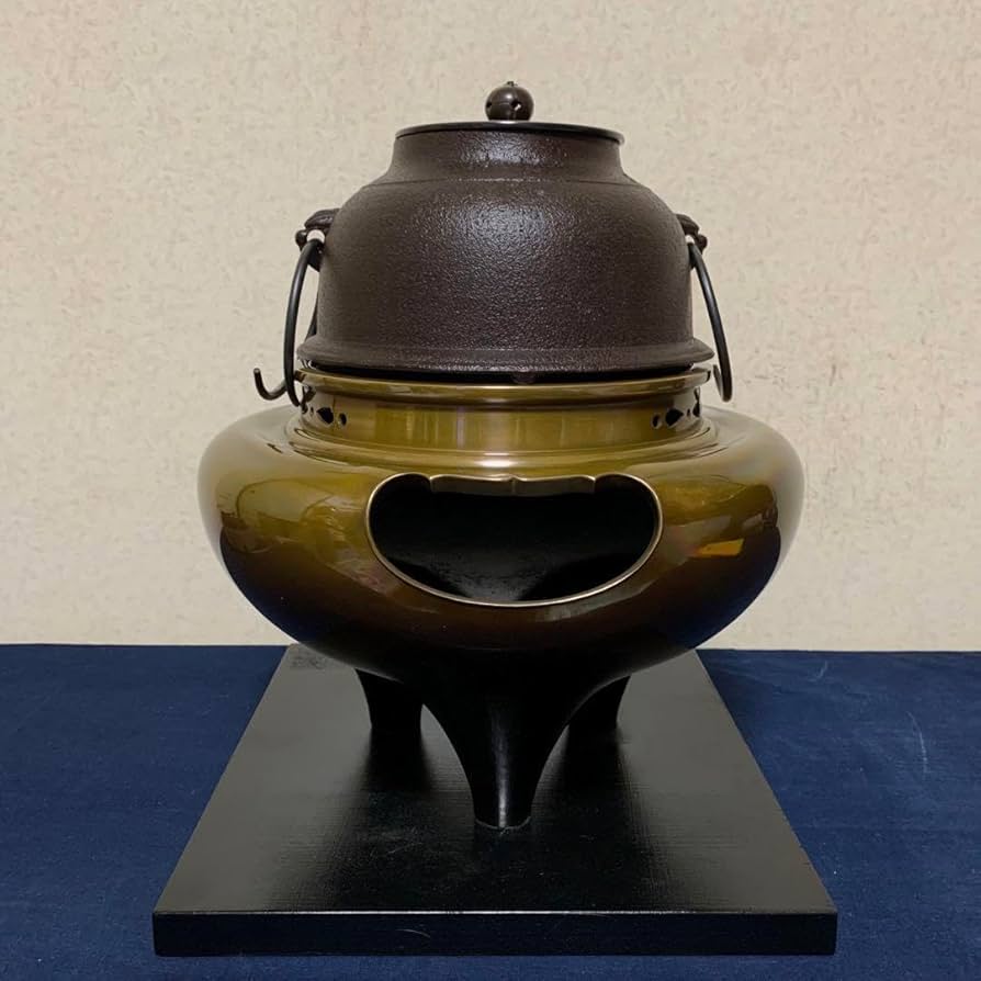 Amazon.co.jp: 風炉 茶釜 電熱器 唐銅朝鮮風炉釜 野々田電熱器 敷板