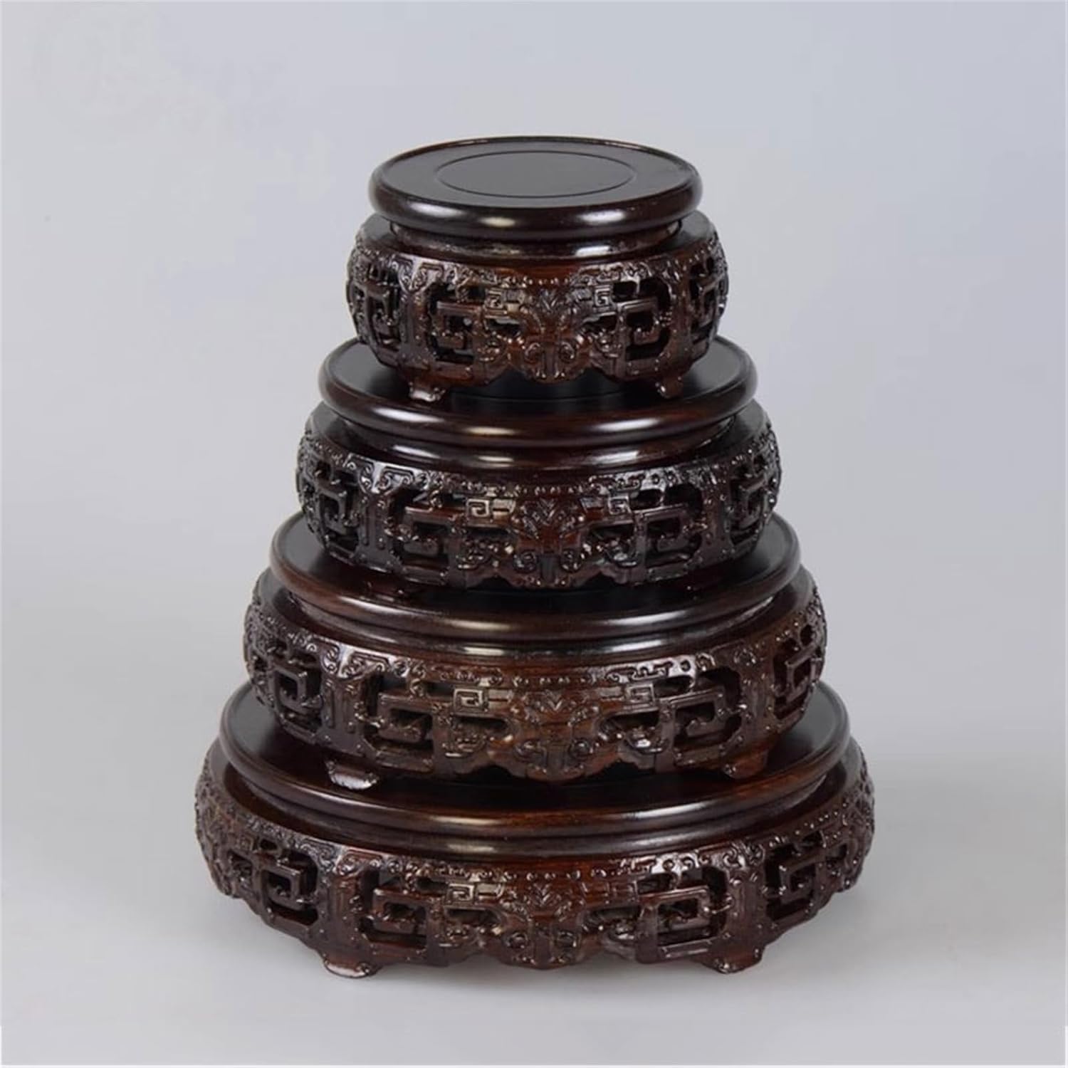 木製 貝細工装飾 丸型座卓 花瓶台 みっちゃん 木製 貝細工装飾 丸型座