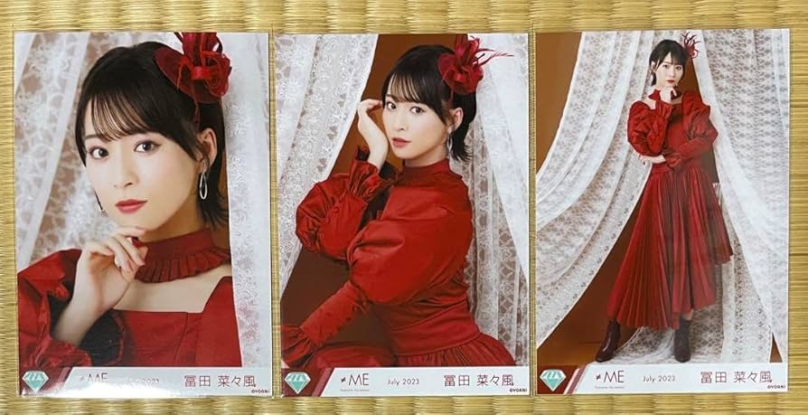 ノイミー 冨田菜々風 4周年 ピオニーズ 直筆 生写真 ヒキ