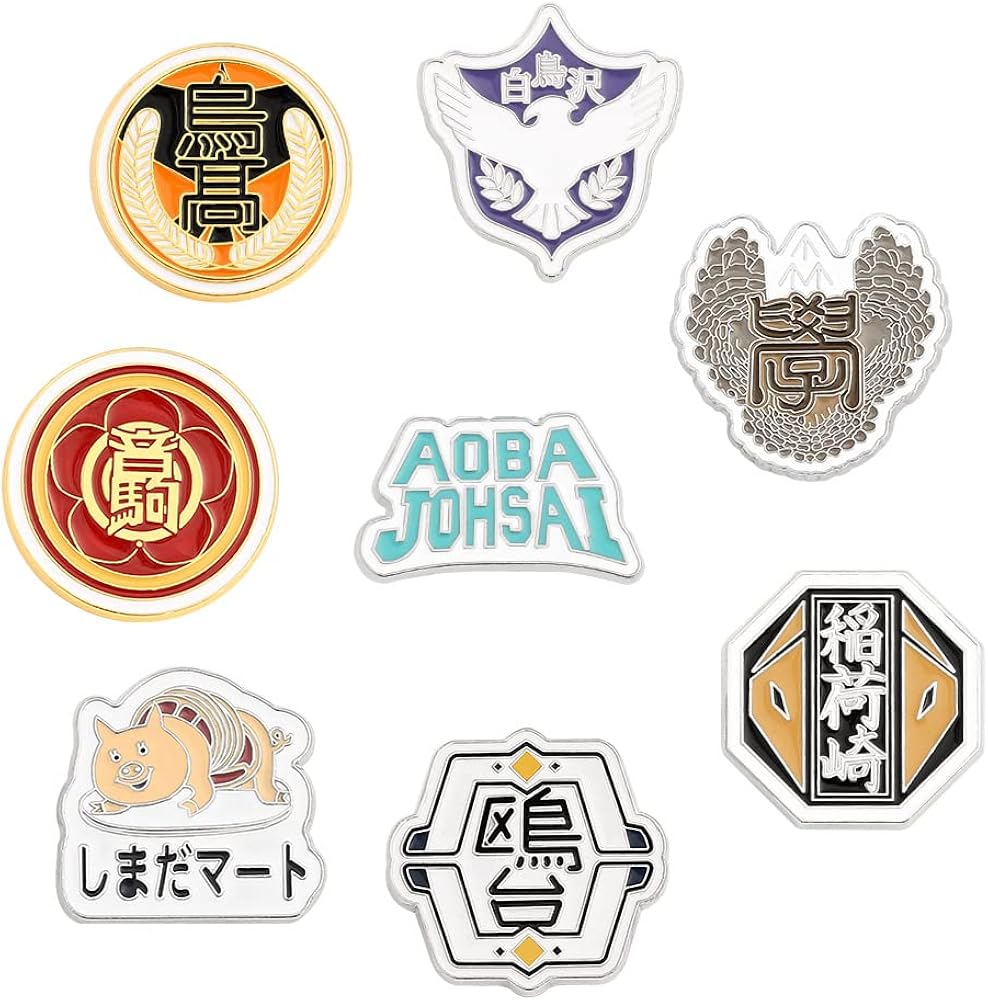 Amazon | [RichWolves] ハイキュー ブローチ 学校 校章 ピンバッジ