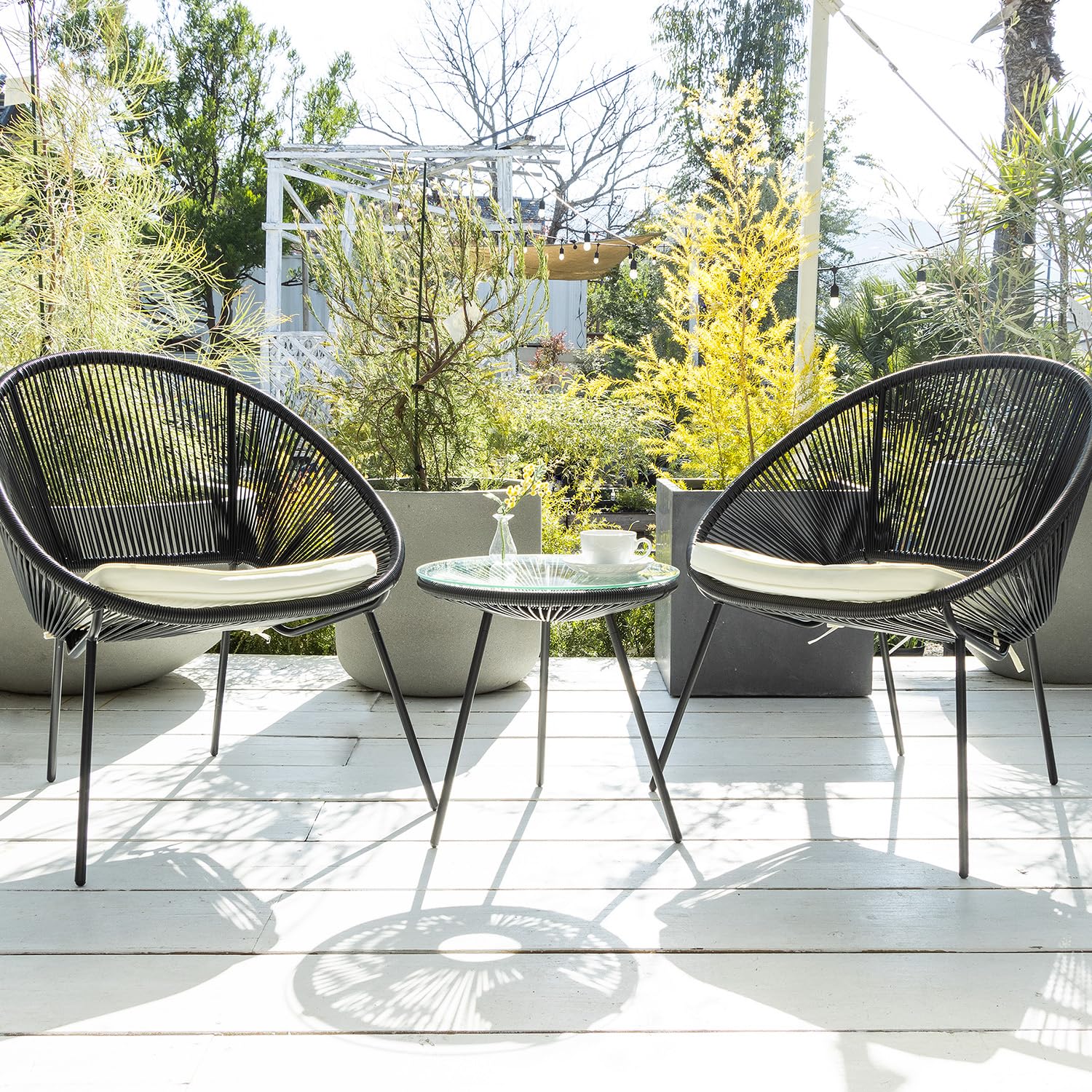 テーブル・チェア・ハンモック GLASS TENBAN!SKULL TRIBAL BLACK