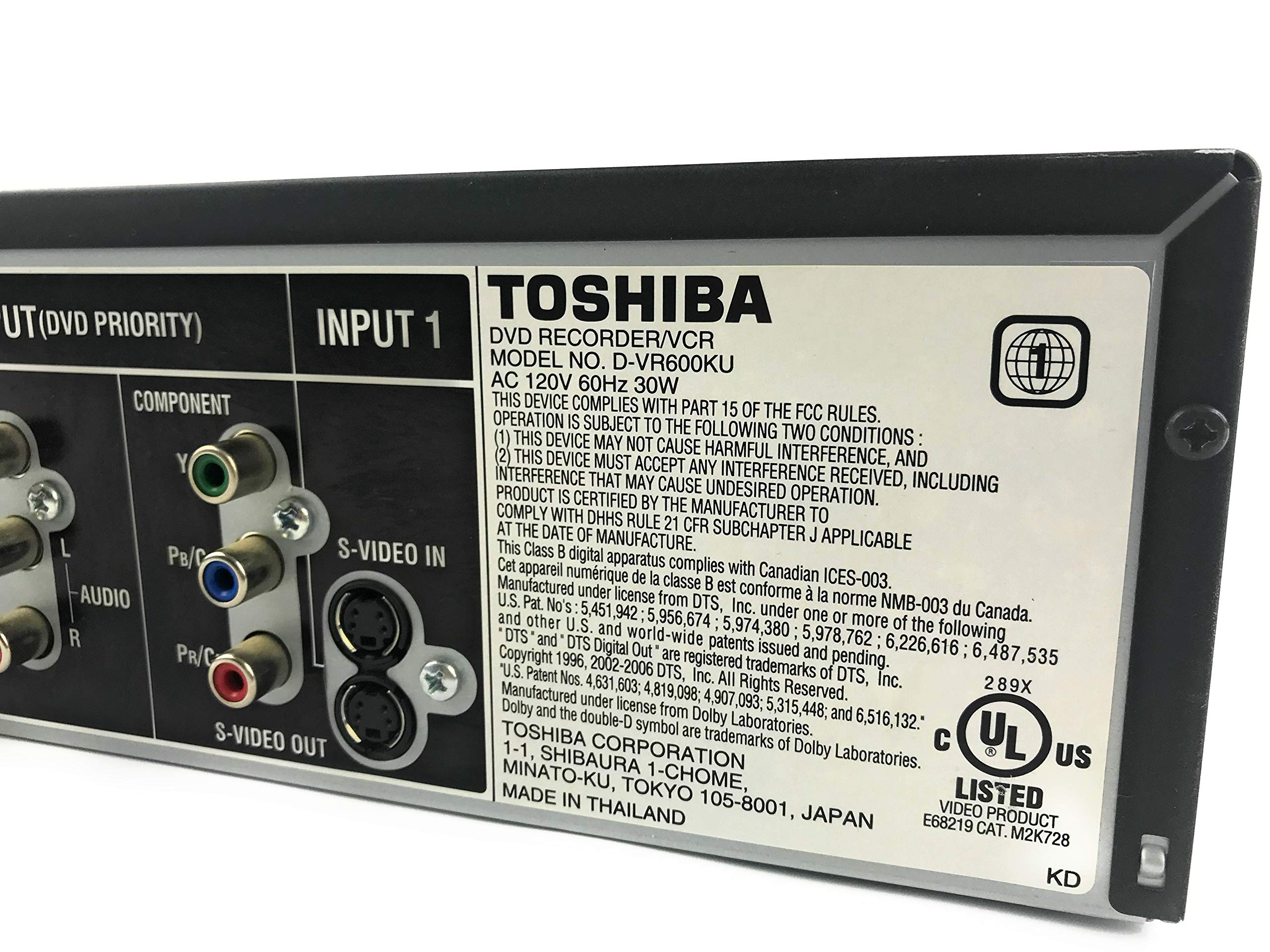 Amazon.com: Toshiba D-VR600 Tunerless 1080i Up-Converting DivX