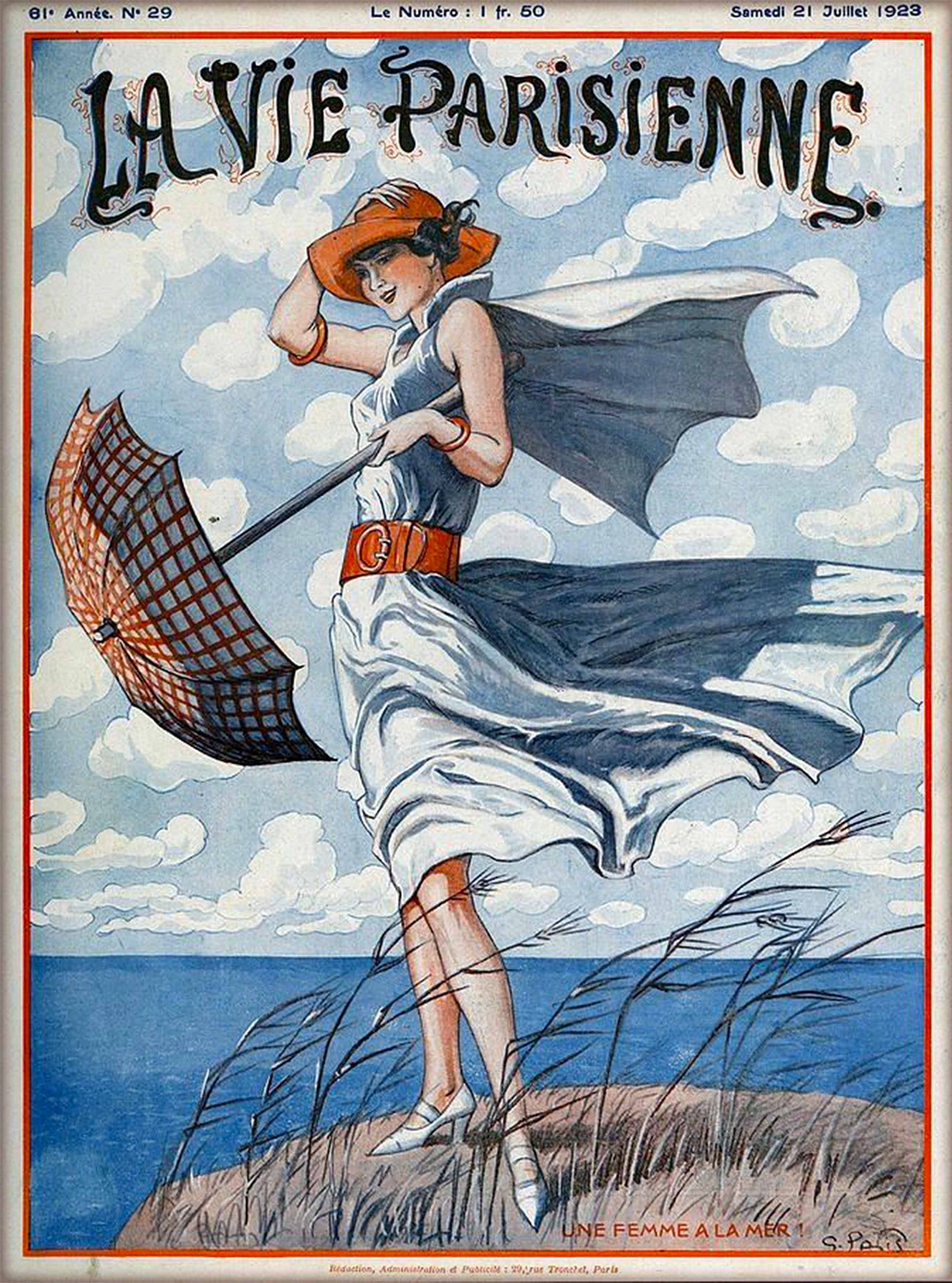 Amazon.com: 1923 La Vie Parisienne Une Femme A La Mer Girl with