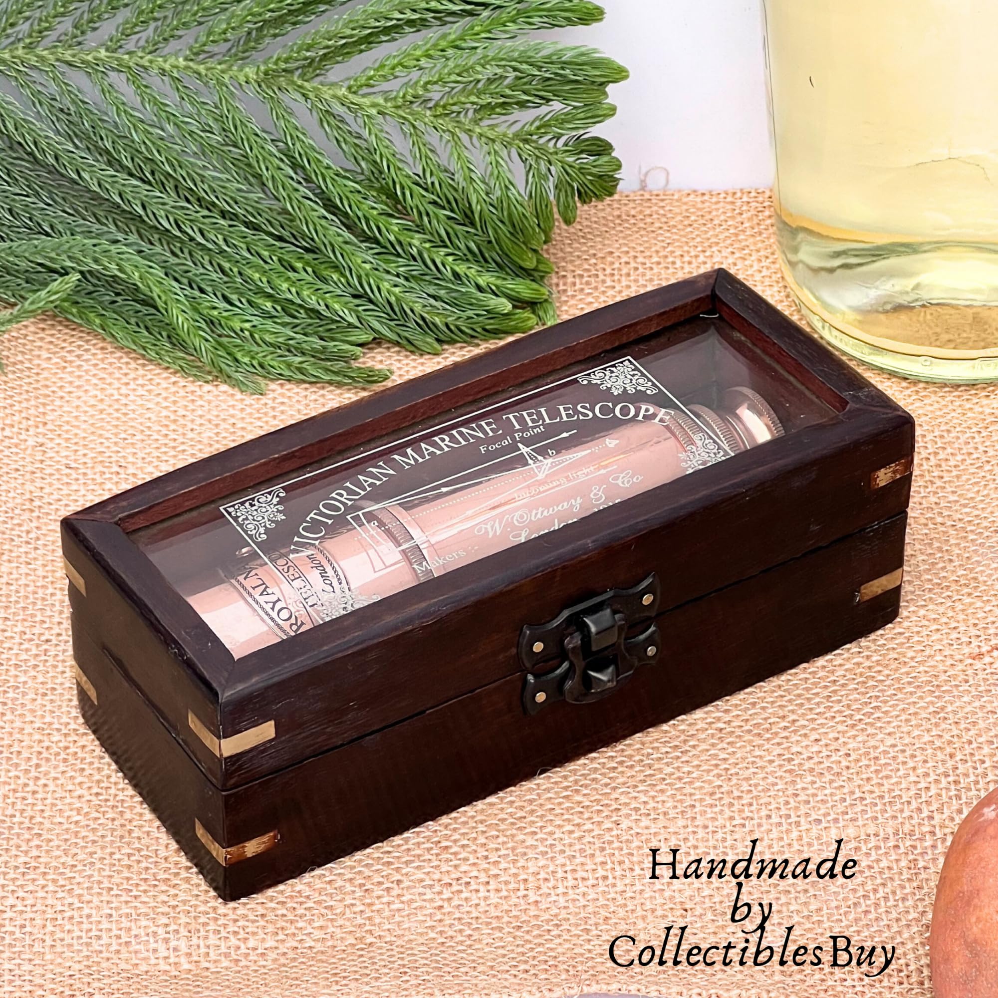 Amazon.com : Vintage 1915 Copper Marine Telescope with Wooden Box