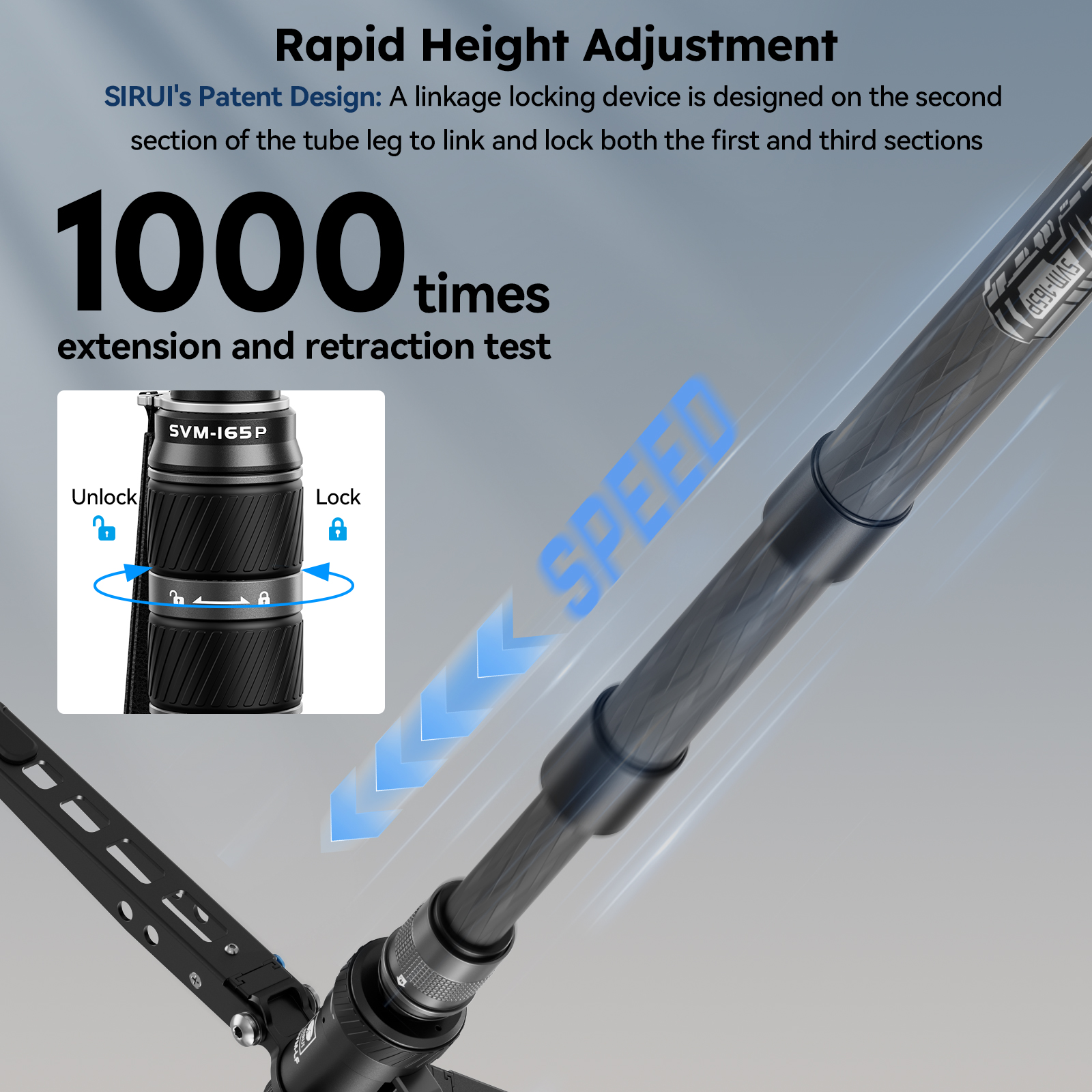 Amazon.com : SIRUI SVM-165P Rapid Monopod with Pedal, 65