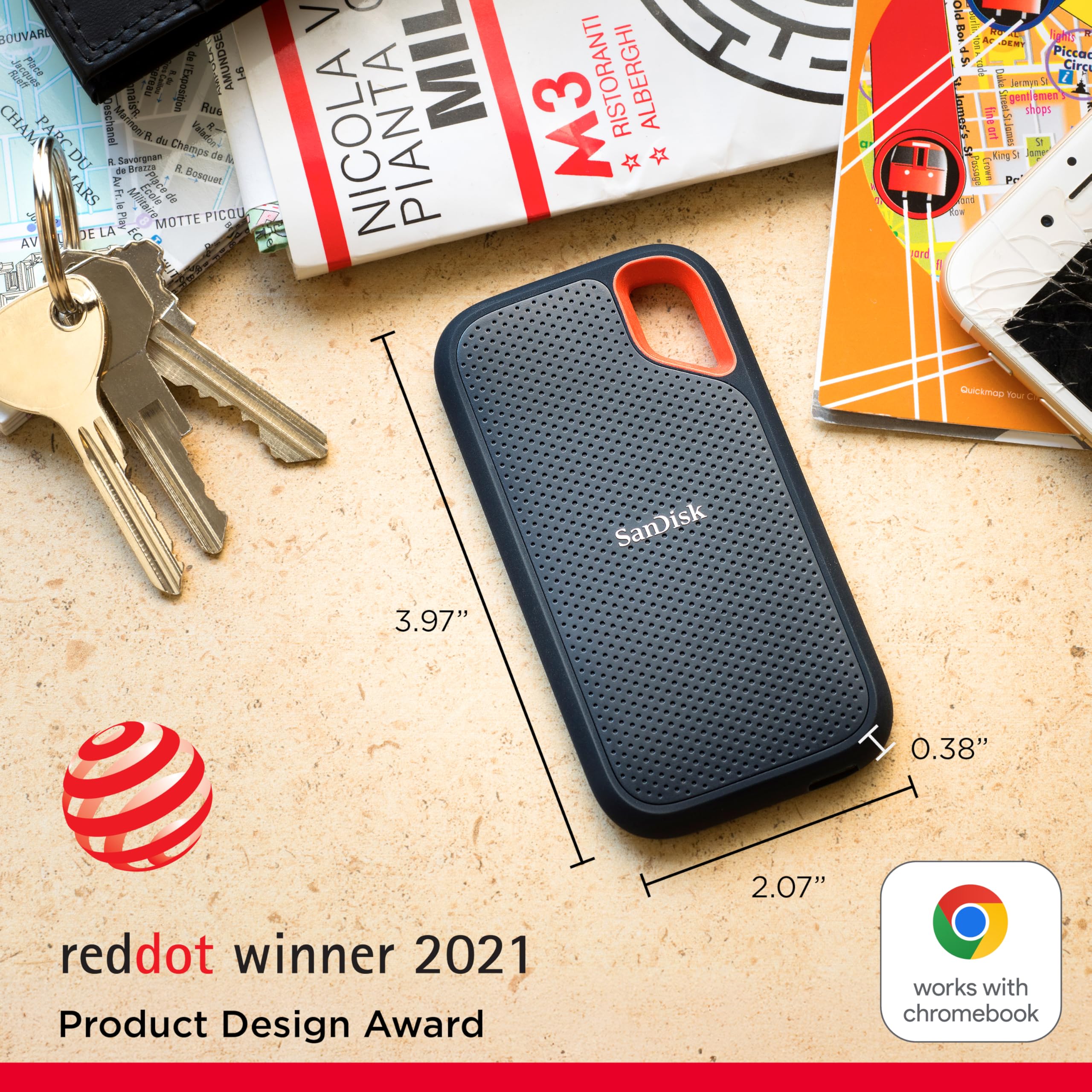 Amazon | SanDisk 500GB Extreme Portable SSD - Up to 1050MB/s - USB