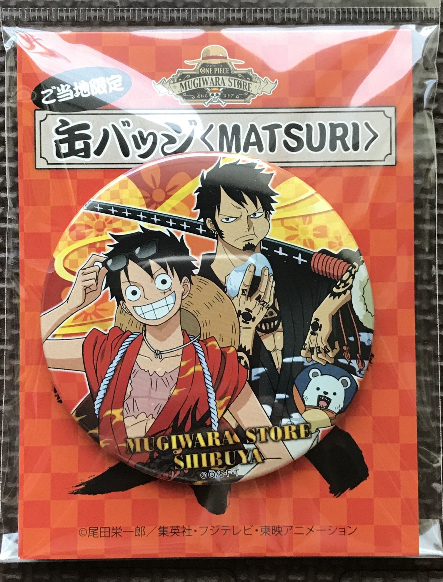 ONEPIECE ワンピース ルフィ 缶バッジ ハワイアンズ 水着 ONEPIECE