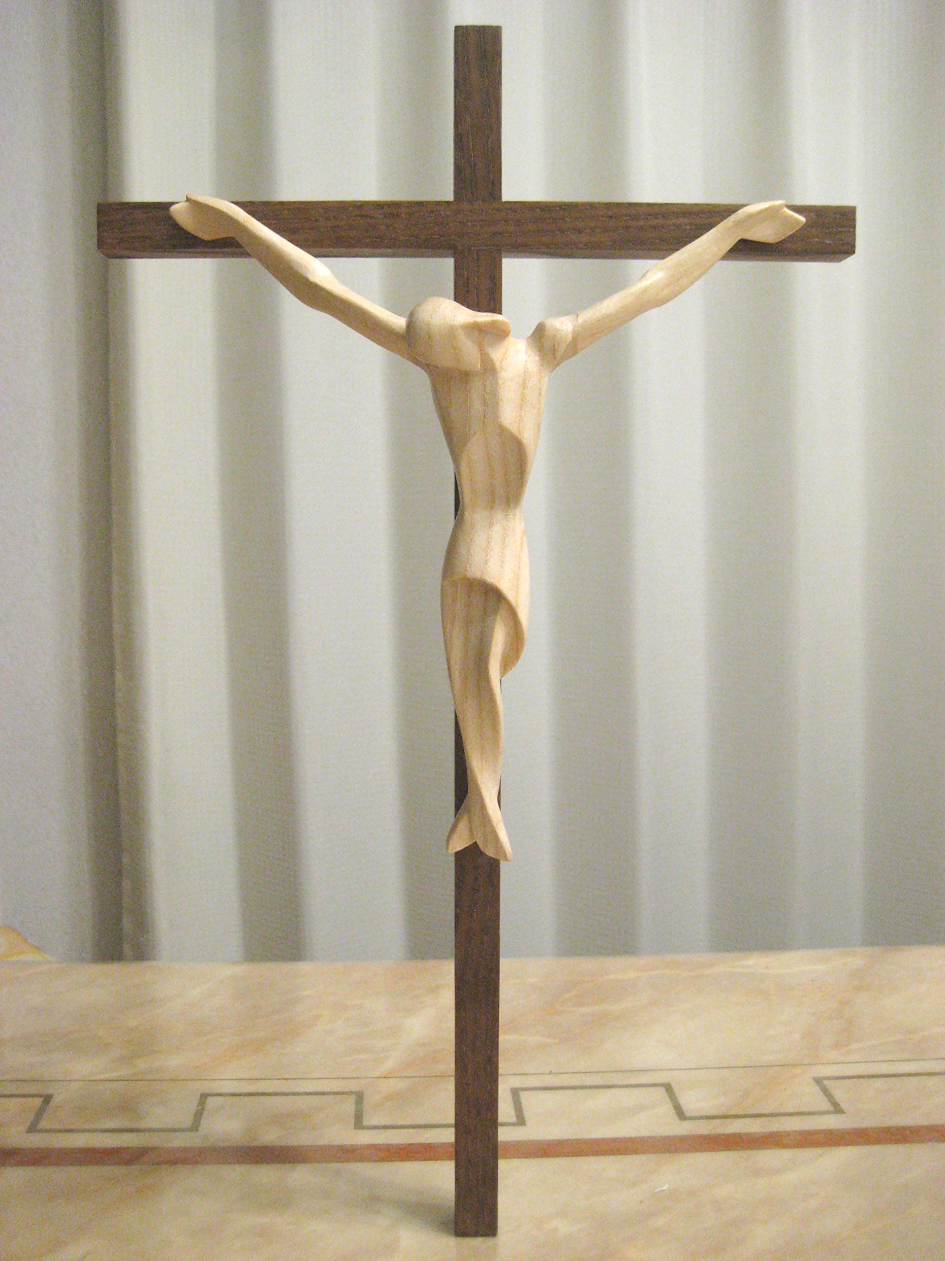 INRI 木製十字架 磔刑のイエス・キリスト像 十字架の道行 INRI 木製