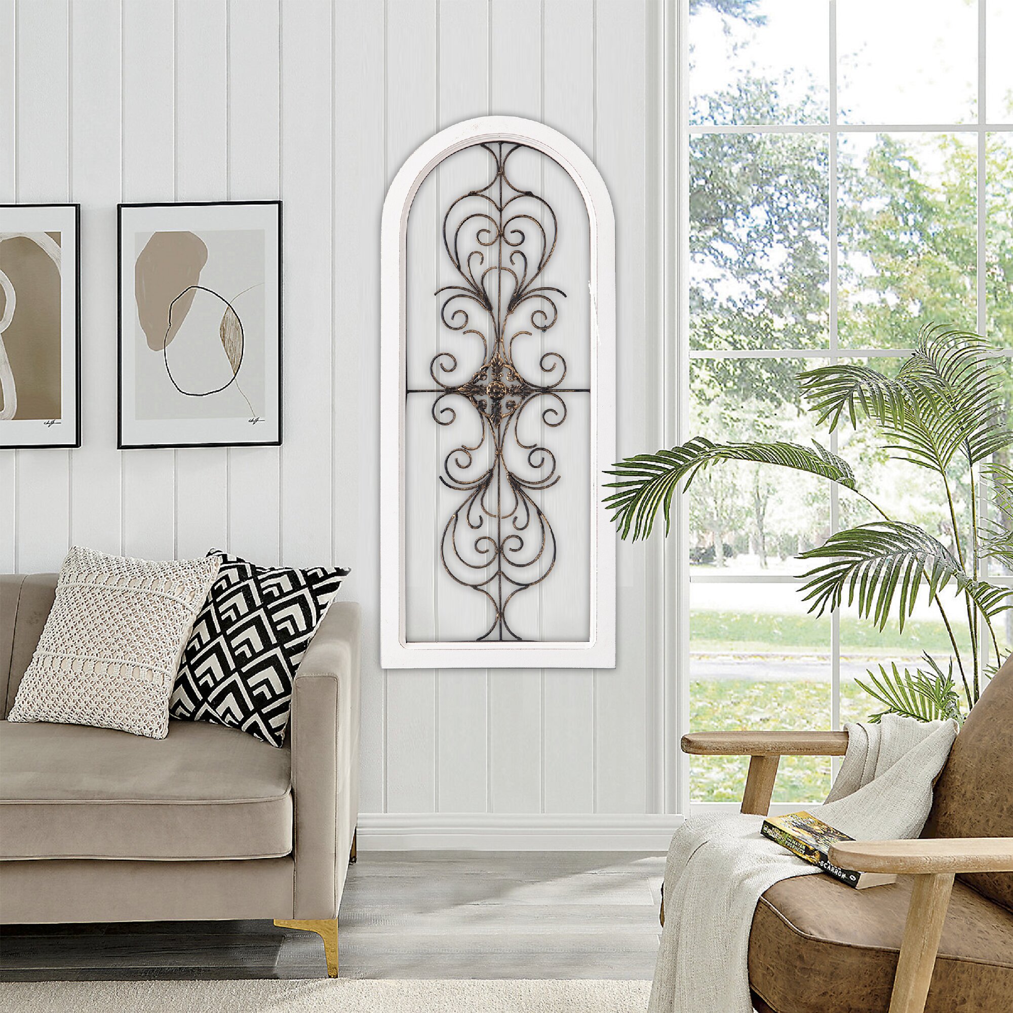 Amazon.com: Sintosin Farmhouse White Wood and Metal Wall Decor 32