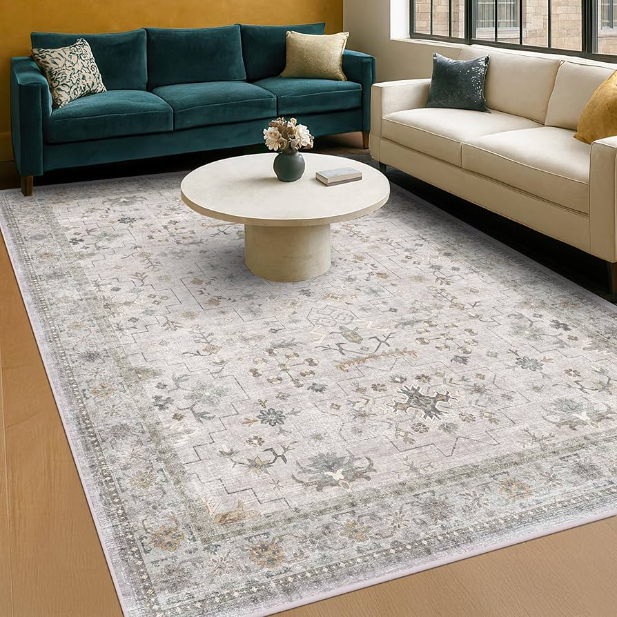 Amazon.com: Hazo Haus Boho Light Grey Living Room Rug 6x9 - Modern