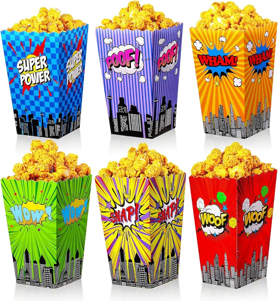 Amazon.com: TaoBary 24 Pcs Hero Theme Popcorn Boxes Hero Party