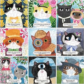 Amazon.com: Mudpuppy Bookish Cats 500 Piece Family Puzzle