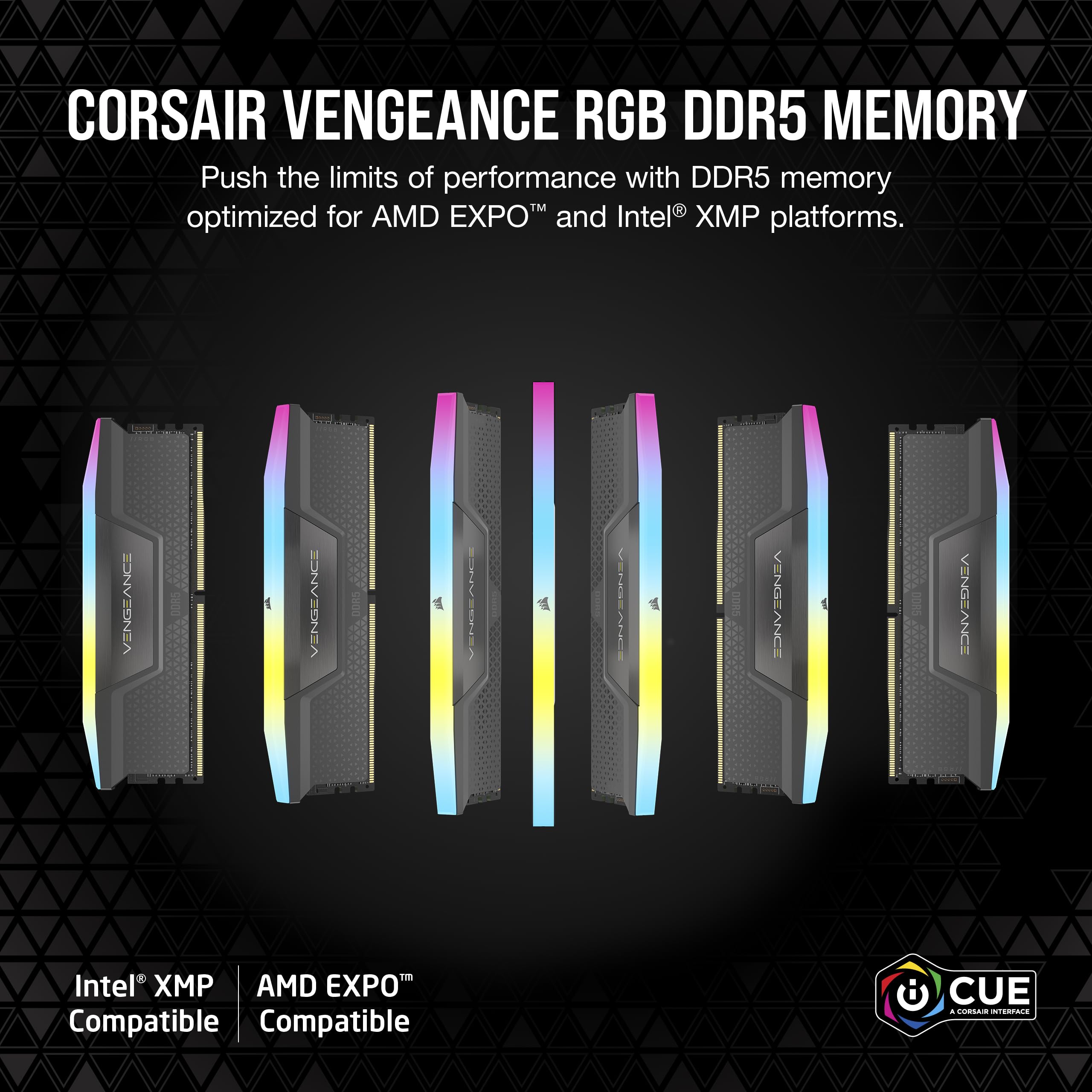 CORSAIR Vengeance RGB DDR5 32GB (2 x 16GB) 6000MHz CL38-44-44-96