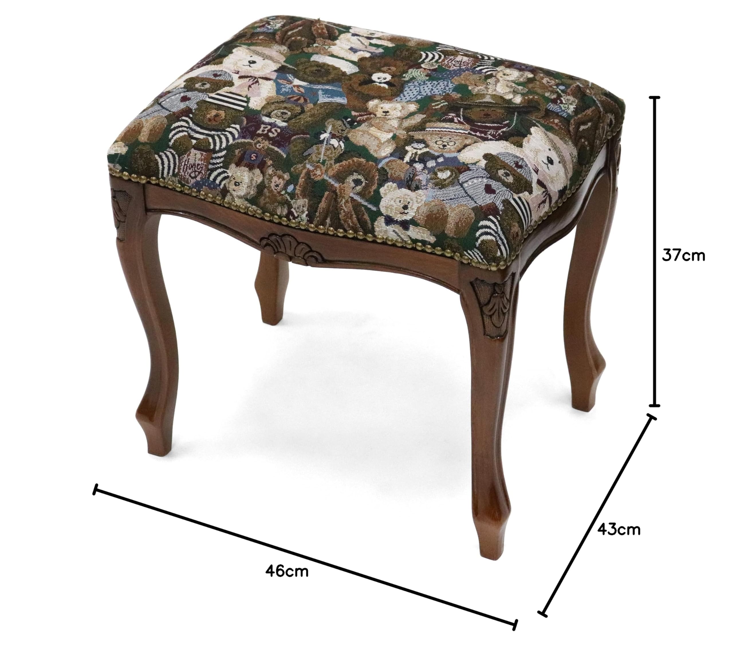 イタリア製 スツール 小売業者 金華山 グリーン 猫脚 木製 完成品