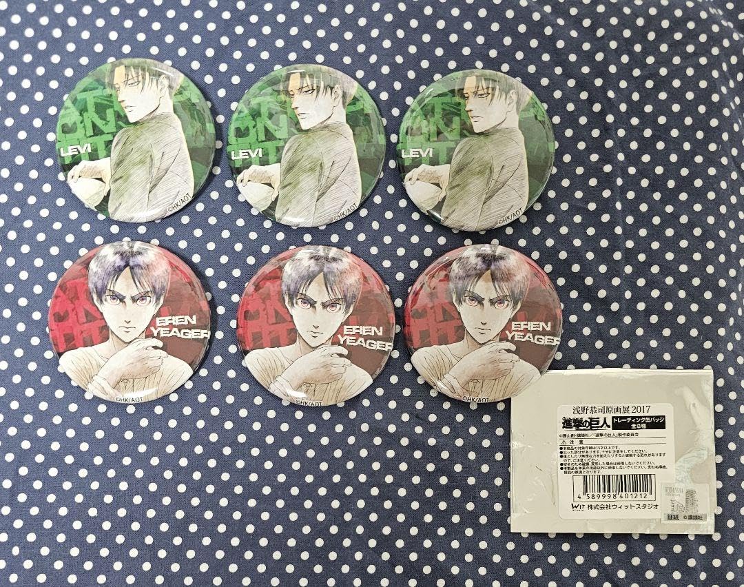進撃の巨人 浅野恭司 缶バッジ ミカサ 進撃の巨人 浅野恭司原画展 缶