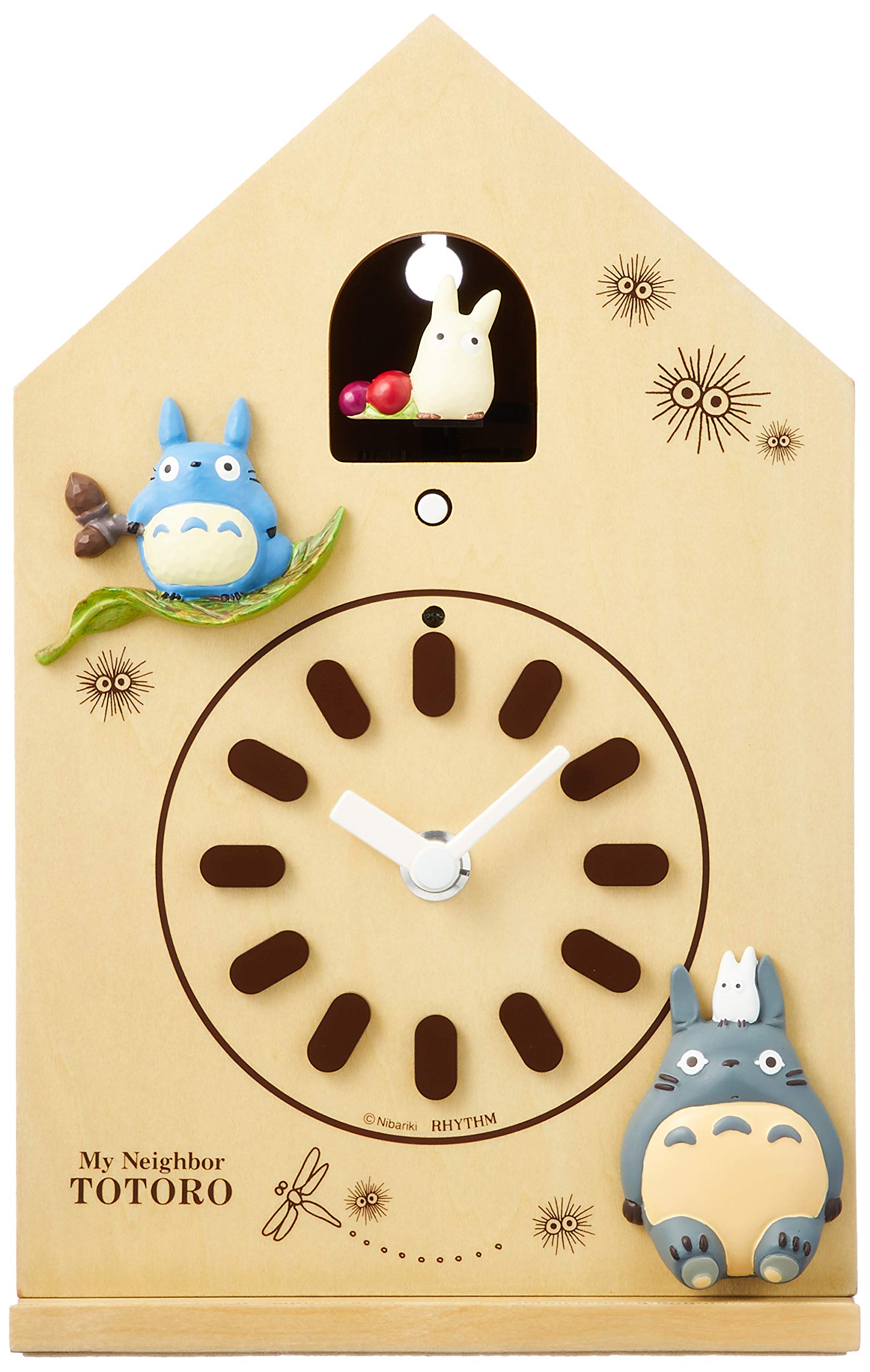 木製 置掛時計 となりのトトロ リズム時計 しっぽ無し 木製 置掛時計