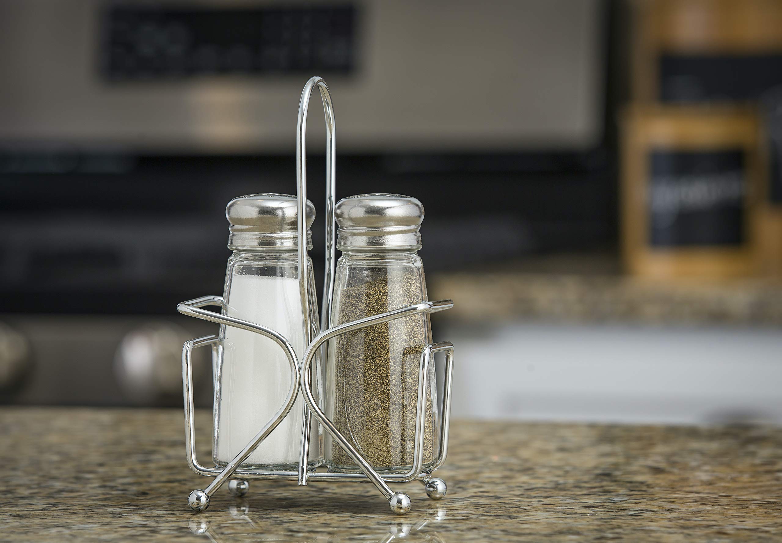 Amazon.com: Salt and Pepper Shaker Set with Rack: Home & Kitchen