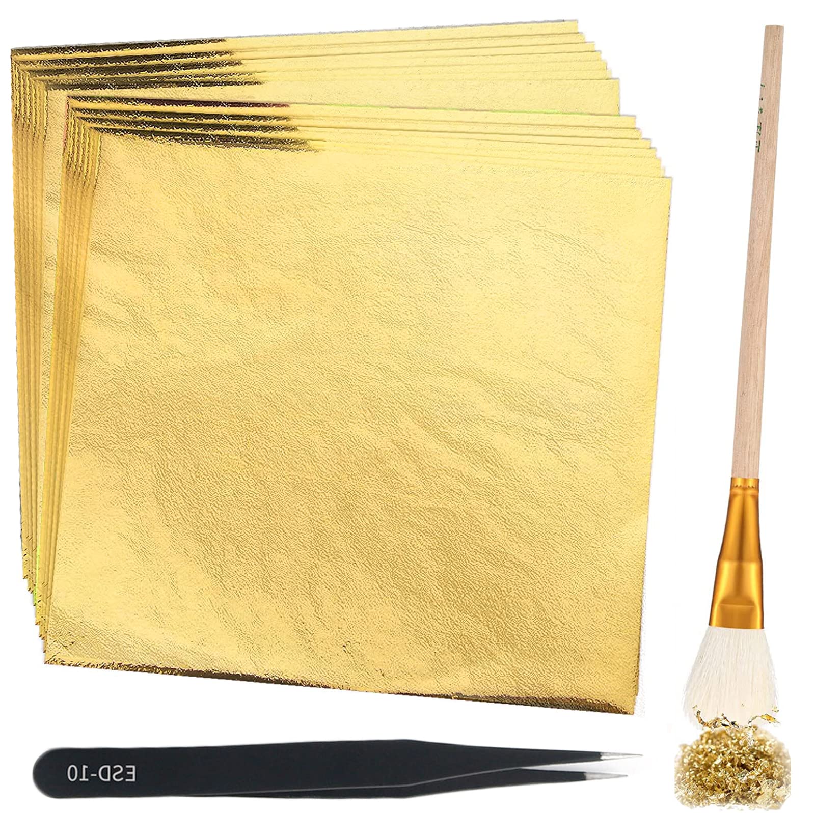 Amazon | 金箔 フェイク 9cm×9cm 100枚入り 模造金箔 ゴールド シート