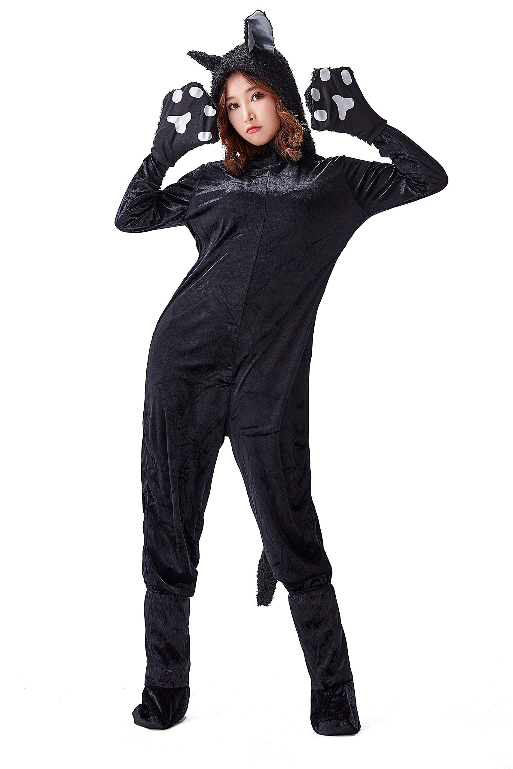 猫耳付き黒コスチューム vanitime 猫耳付きセクシーセットアップ 黒