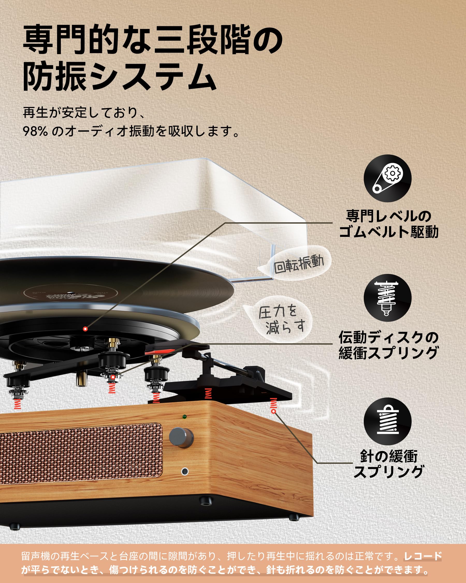 Amazon.co.jp: Hoshikou Denpa ヴィンテージ レコードプレーヤー