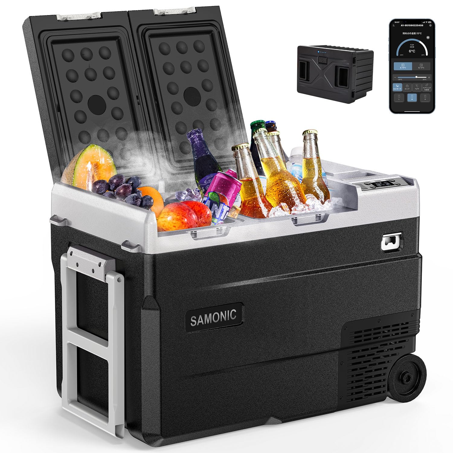 Amazon.co.jp: SAMONIC 車載冷蔵庫 モバイルバッテリー付き 35L -20