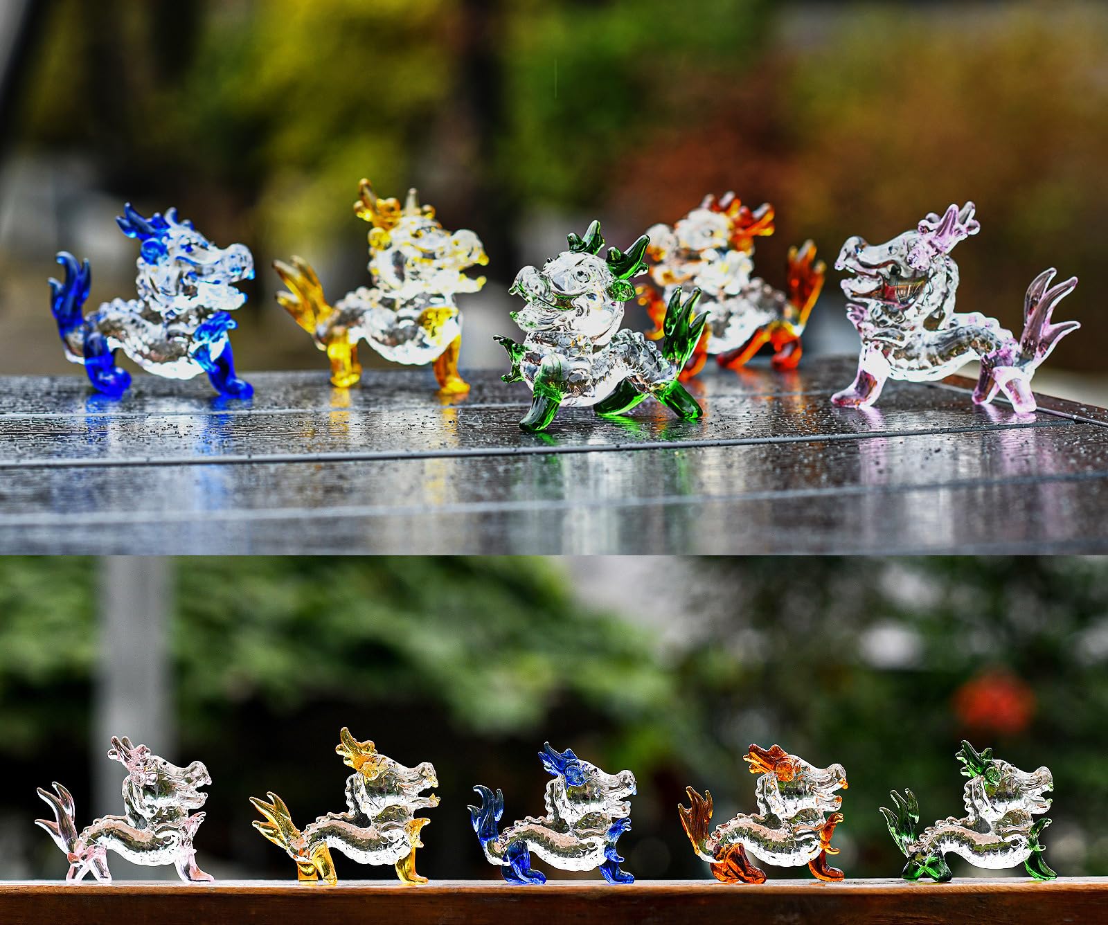 お勧め商品！乾隆ガラスの作り方で、手つくりドラゴン彫刻の緑赤花瓶