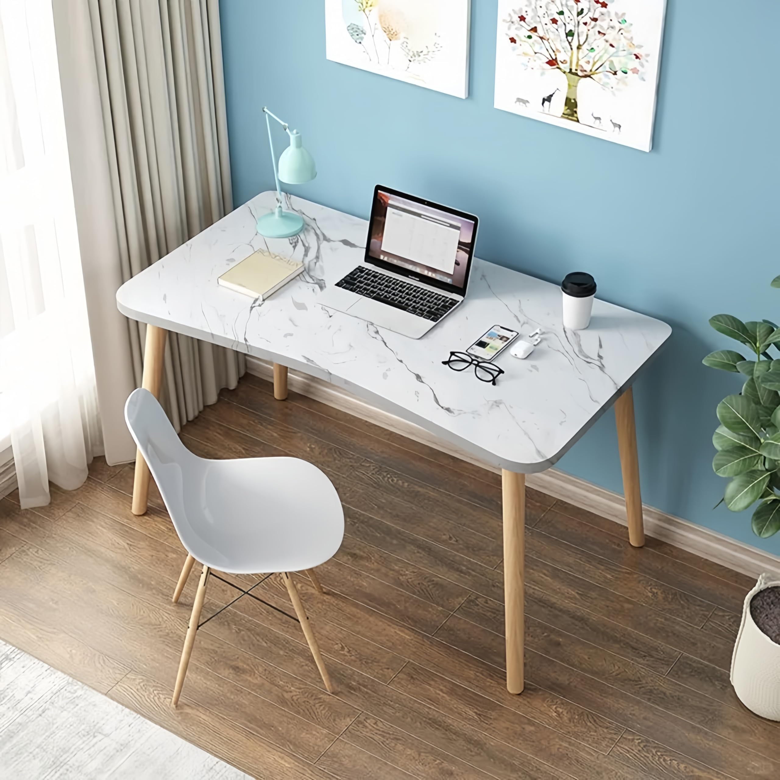 Amazon | N&S机 北欧風 ワークデスク 100×60cm 組立簡単 パソコン