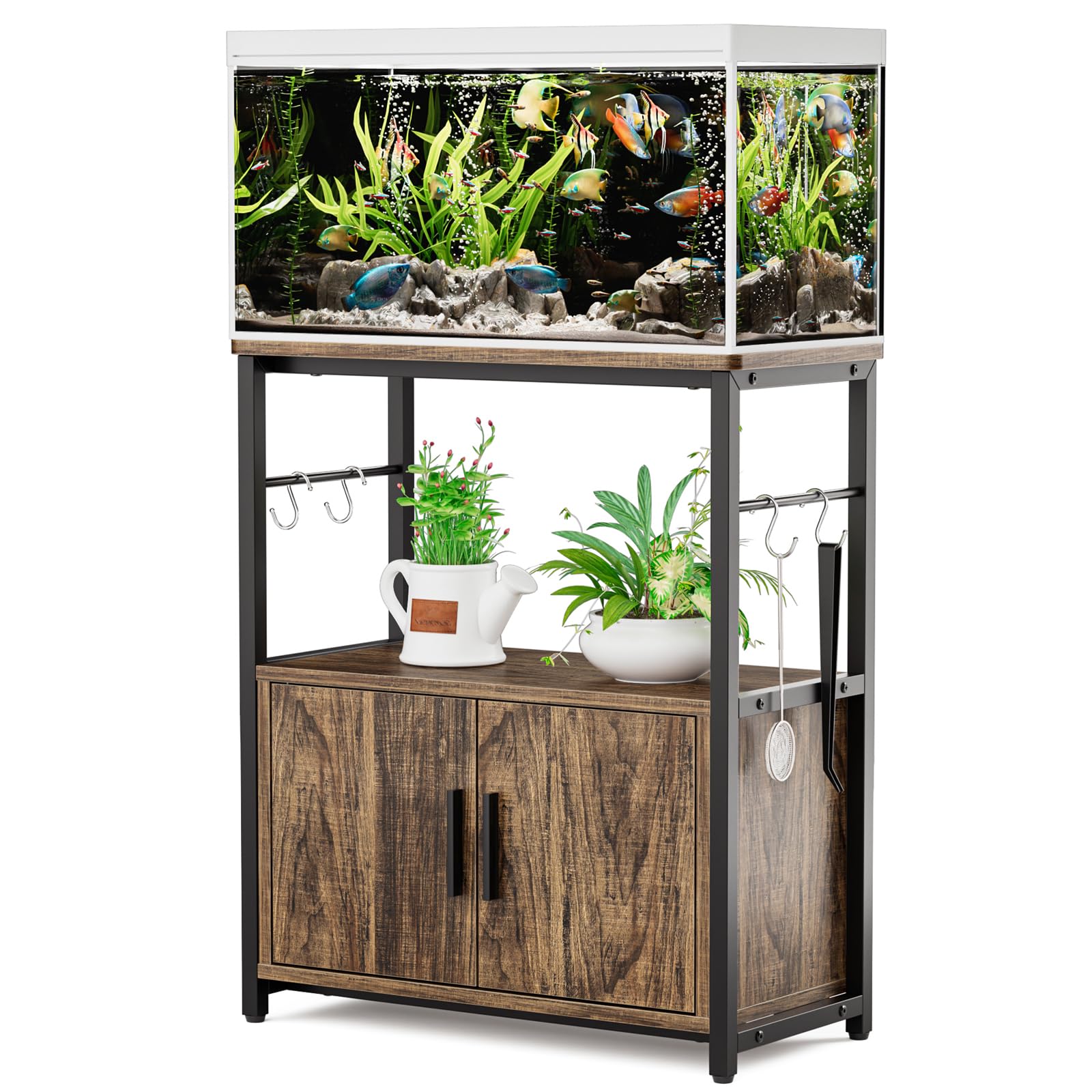 売れ筋 DEWEL水槽台60cm水槽台ラック棚スタンドキャビネット/配線溝付