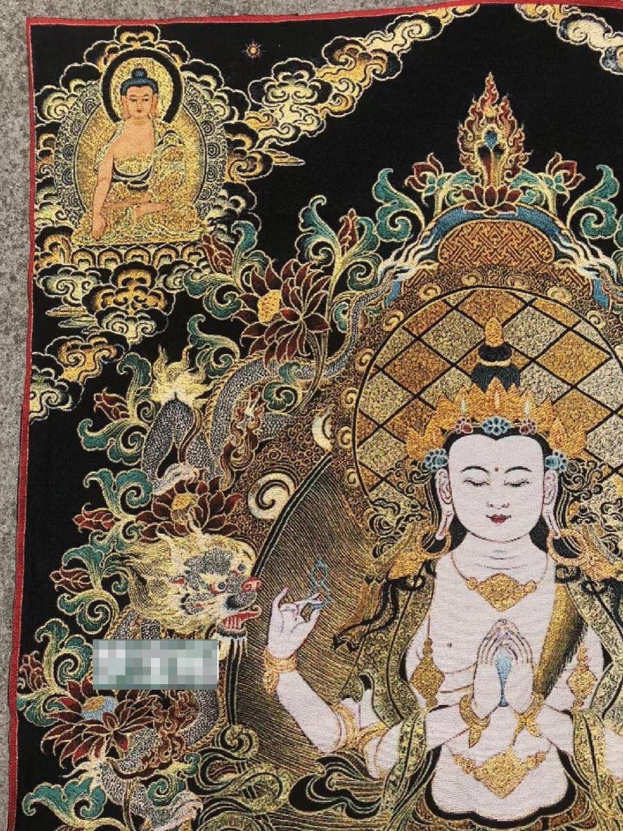 中国古美術・チベット・真皮唐卡・勝楽金剛仏像・純手描き・纯天然鉱物