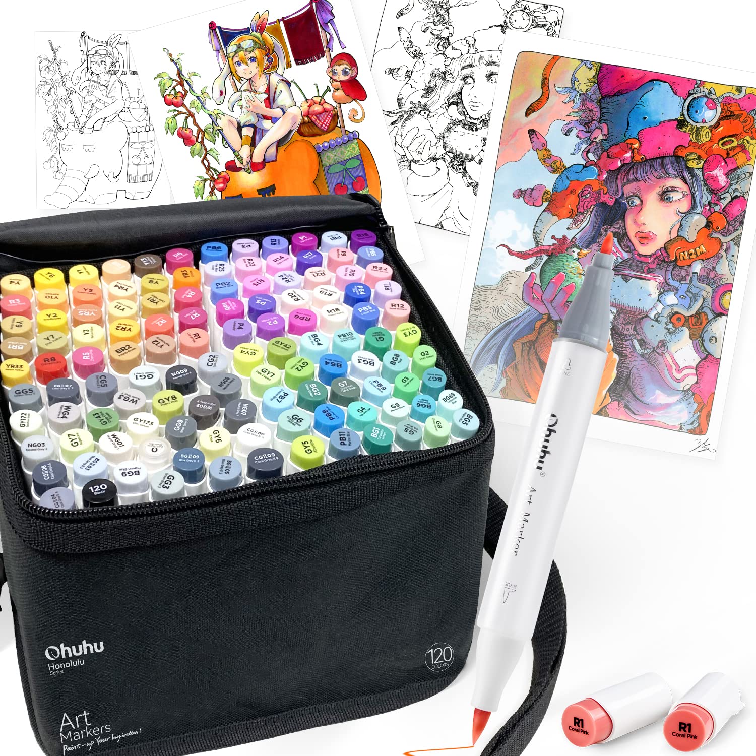 断捨離 Ohuhu マーカーペン 筆タイプ 320色 プロ愛用 細字 Amazon | Ohuhu