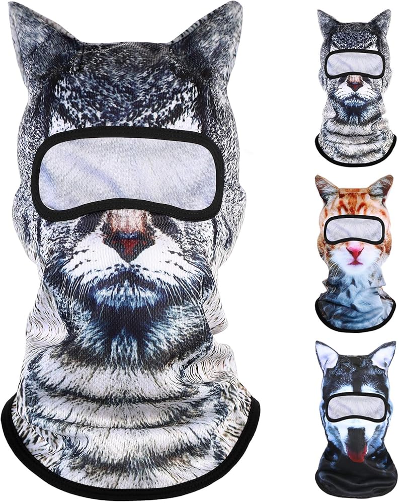 Shyyween 3D Cat Ski Mask Dog Balaclava Sheisty Winter Breathable