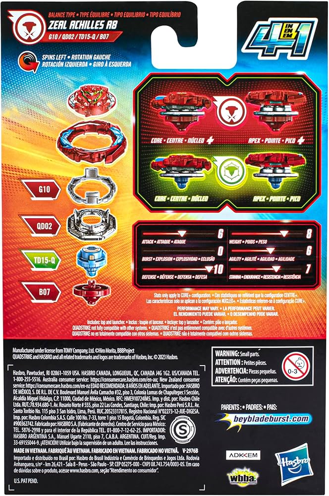 Beyblade Burst QuadStrike - F6806 - Ensemble toupie + Lanceur